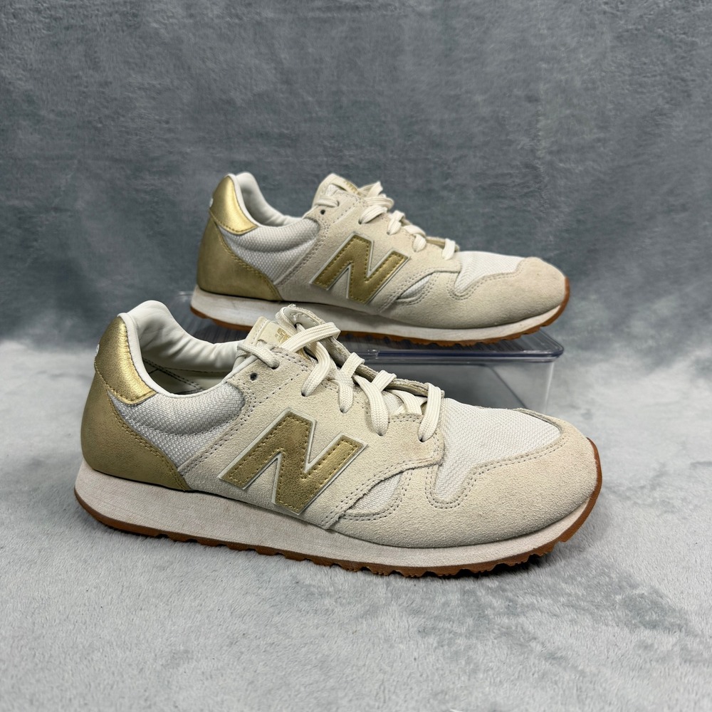 New Balance Womens 7.5 Cream Gold 520 J1 Sneaker Low Top Suede Mesh WL520J1 Y2K